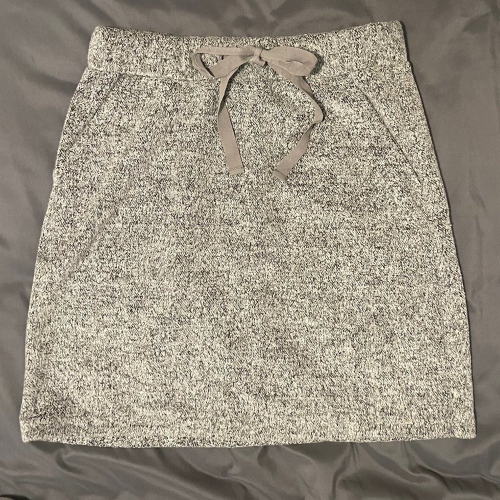 Loft Grey Wool-textured Skirt with Pockets